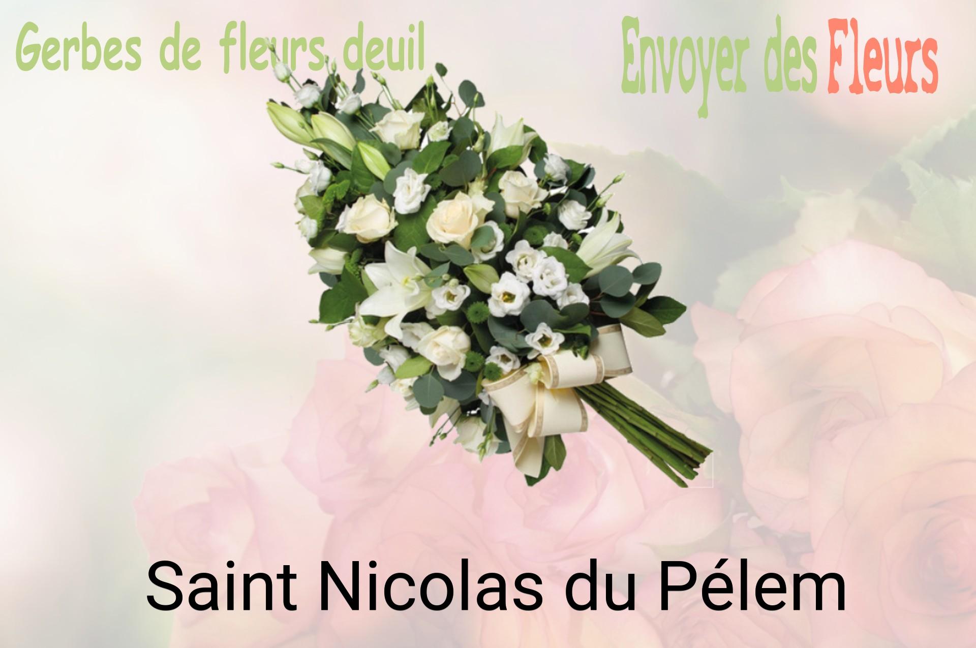 Gerbe de fleurs de deuil livrée à Saint-Nicolas-du-Pélem